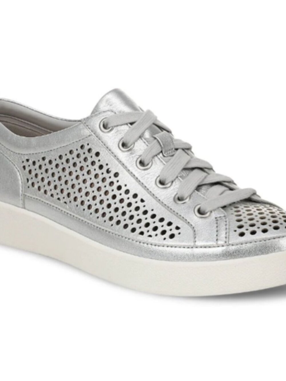 Vionic ~ Winny Perforated Sneakers ~ Silver Leather ~ 8